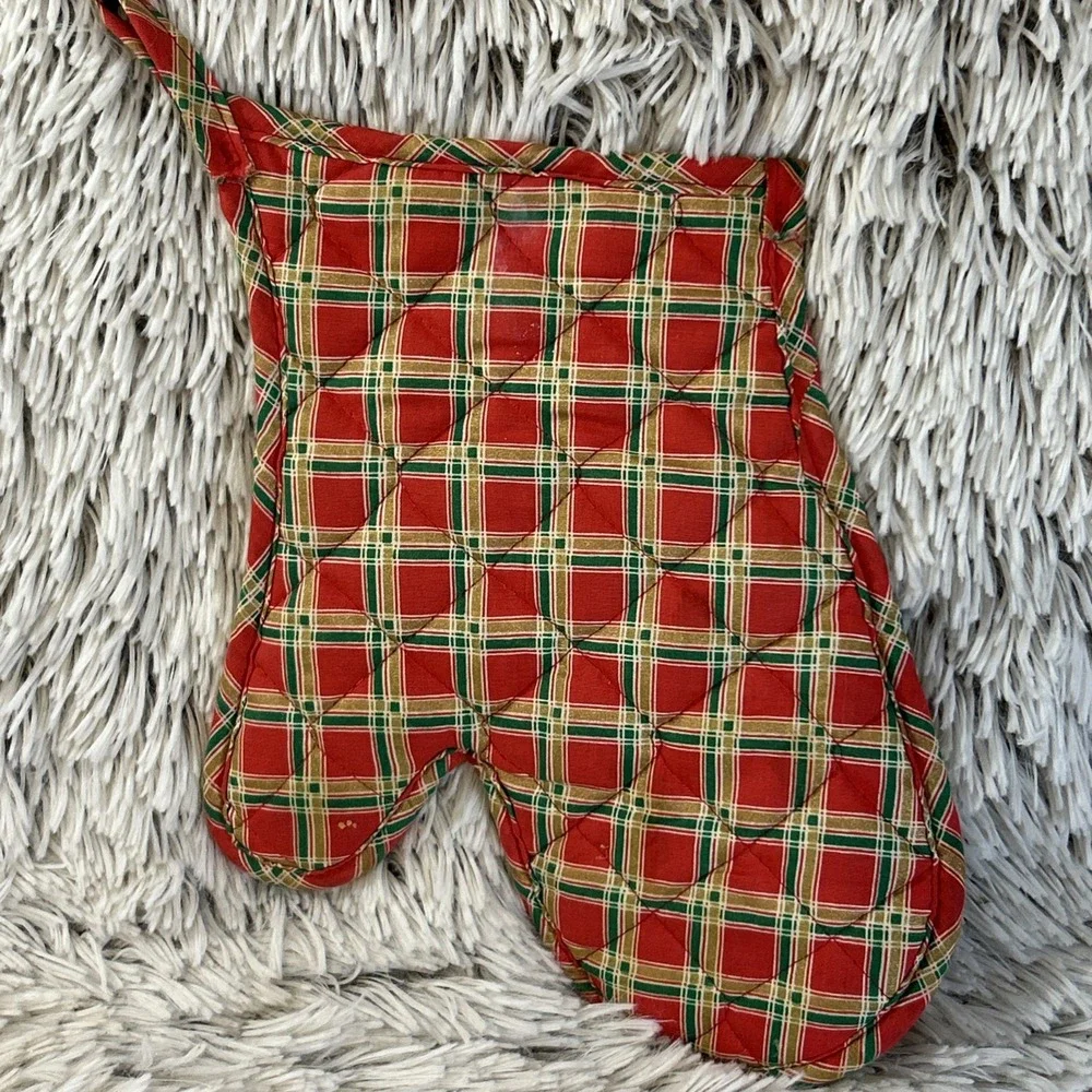 Vintage Christmas Goose Oven Mitt Holly Berries Red Green‎ Holiday Kitchen